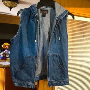 Blue Jean hooded zip up vest